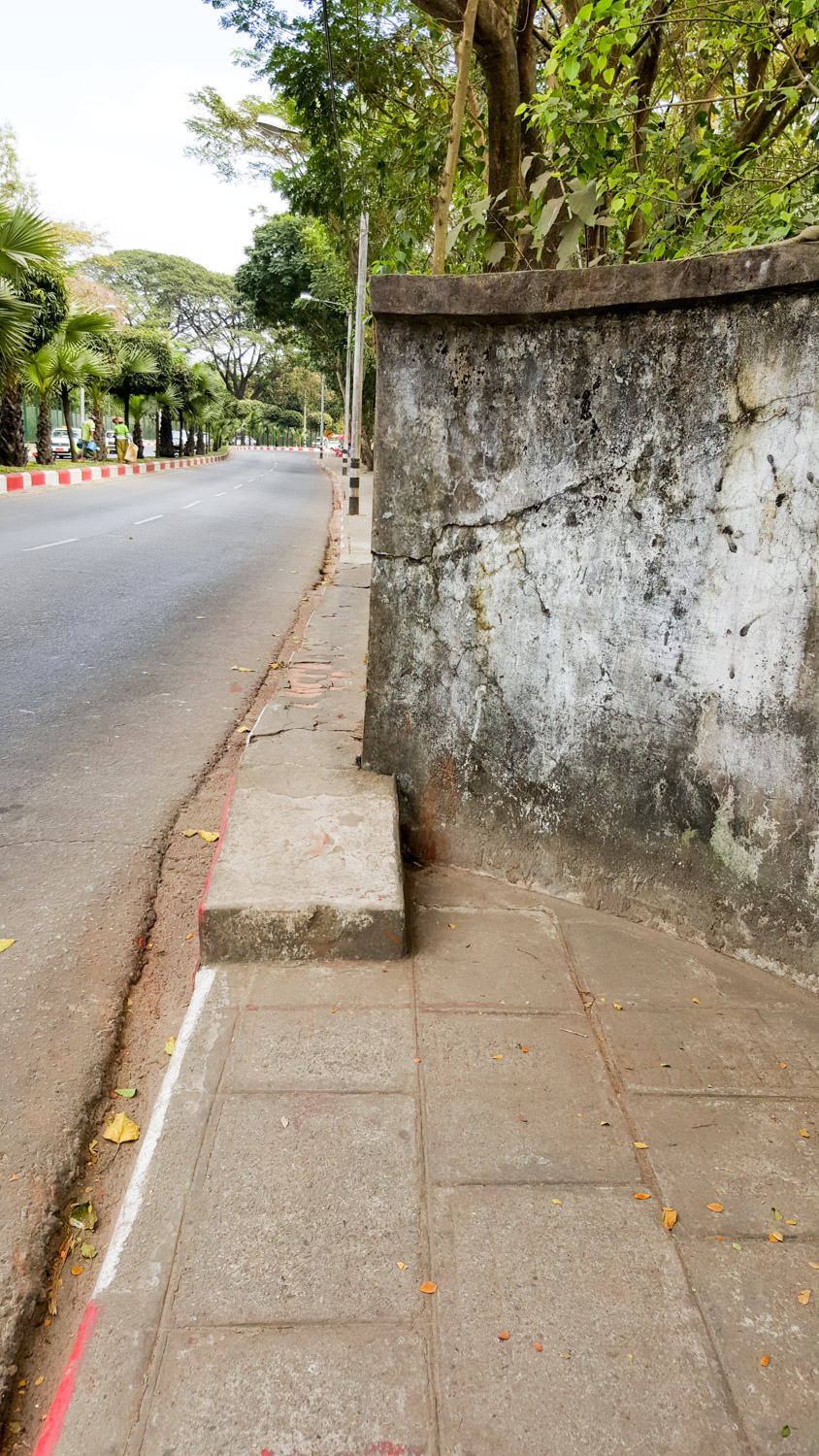 I was walking along a perfectly useful path next to a very busy road, when suddenly it decided to change into a tiny ledge.