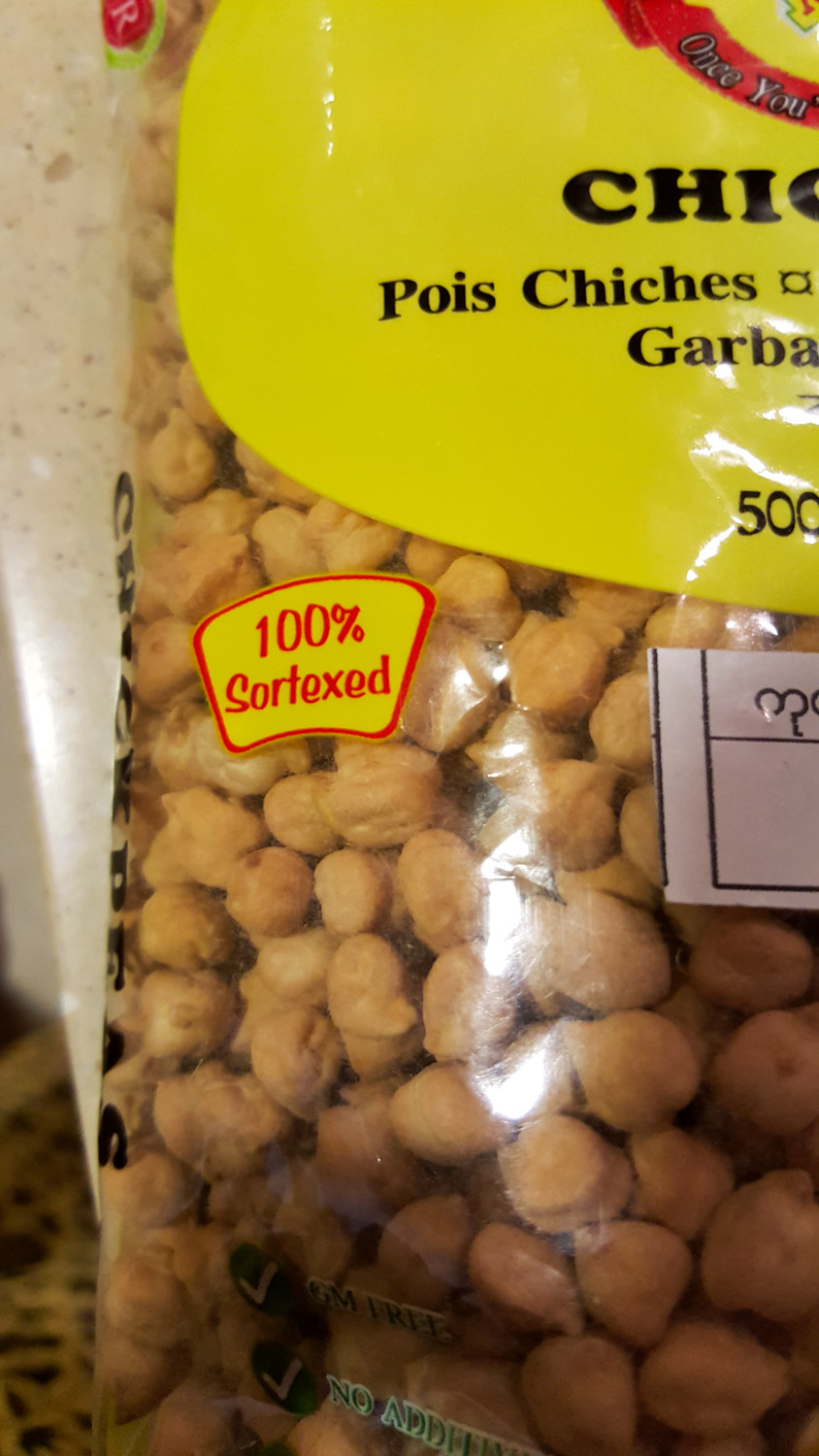 Are you sick of chickpeas that aren't 100% sortexed? Well fear no longer!