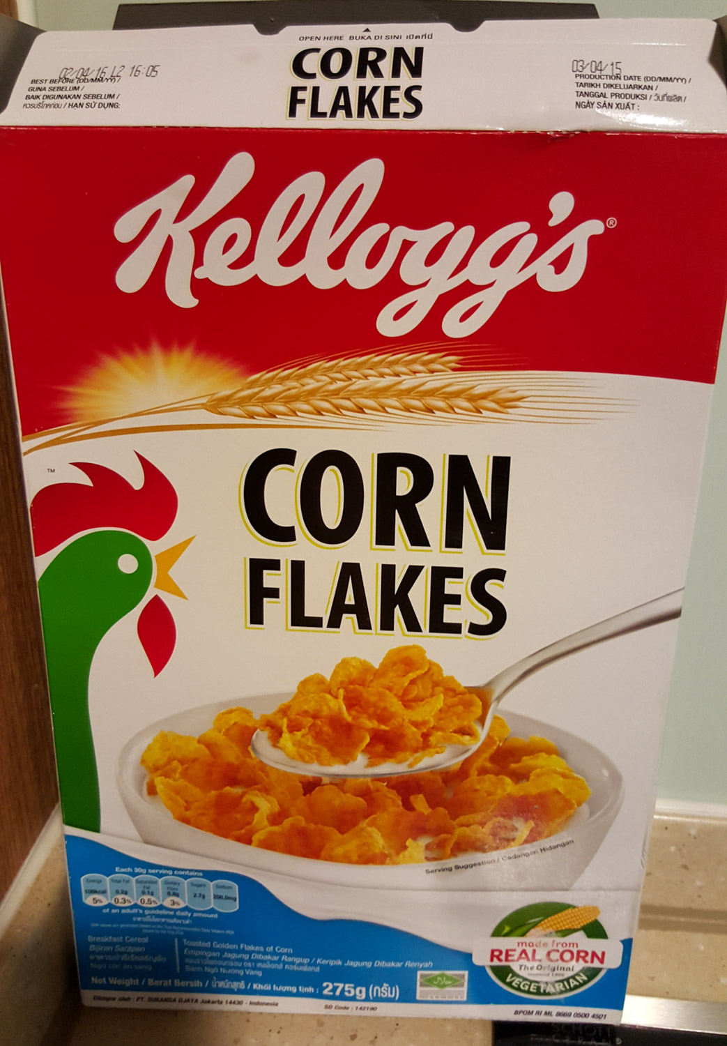 Just your standard box of Corn Flakes.