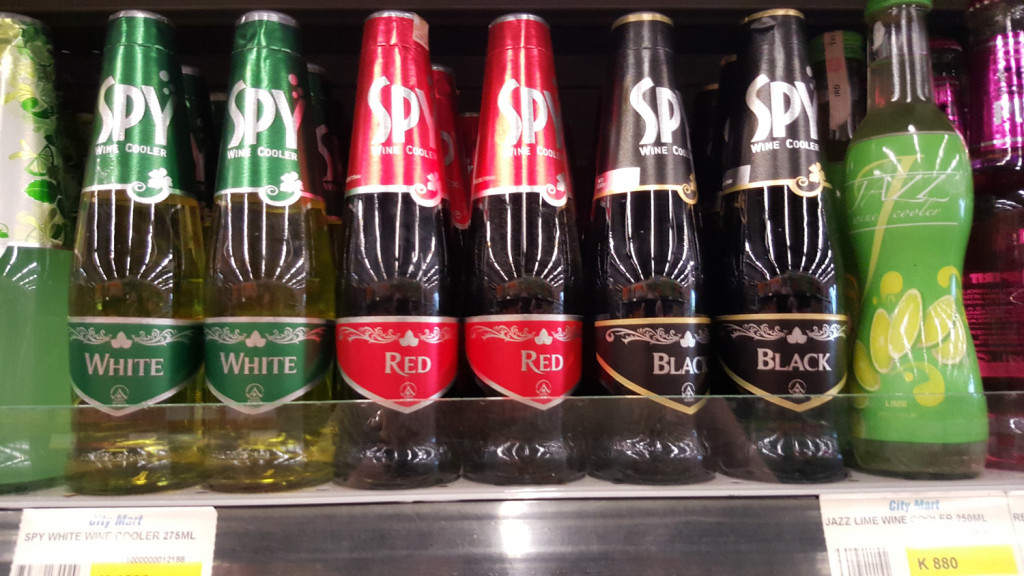 All your standard flavours of wine cooler are available - white, red, black.