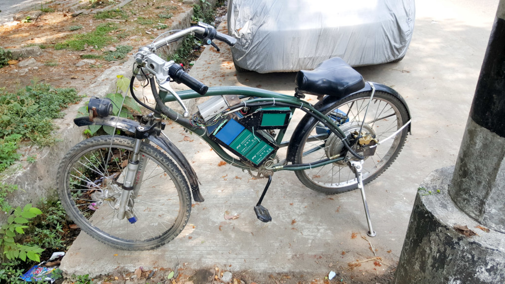 Strange, often seemingly home-built, electric bikes are surprisingly common here.