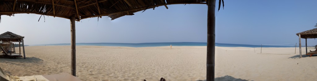 Gratuitous beach panorama. That tiny figure in the background is Esther going for a swim.