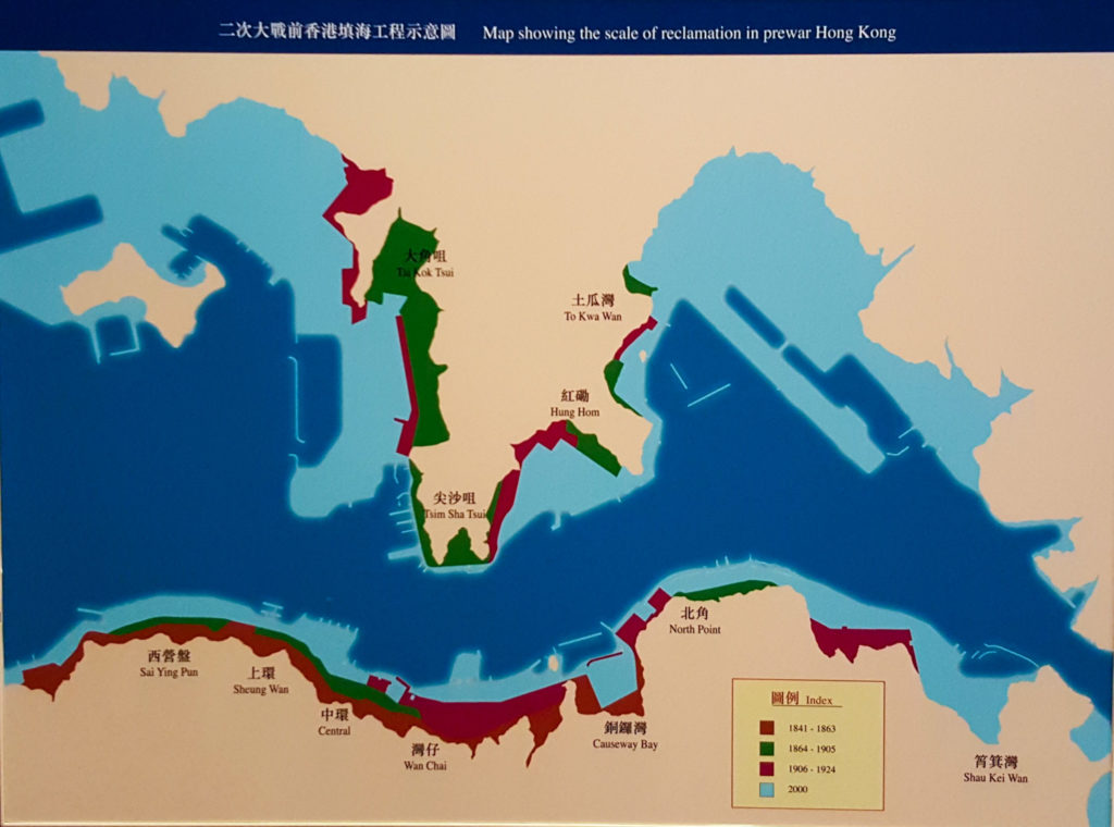 Hong Kong - the Holland of Southern China. Actually, for all I know land reclamation is quite common in China, at the very least there's a bit of it happening in the South China Sea.