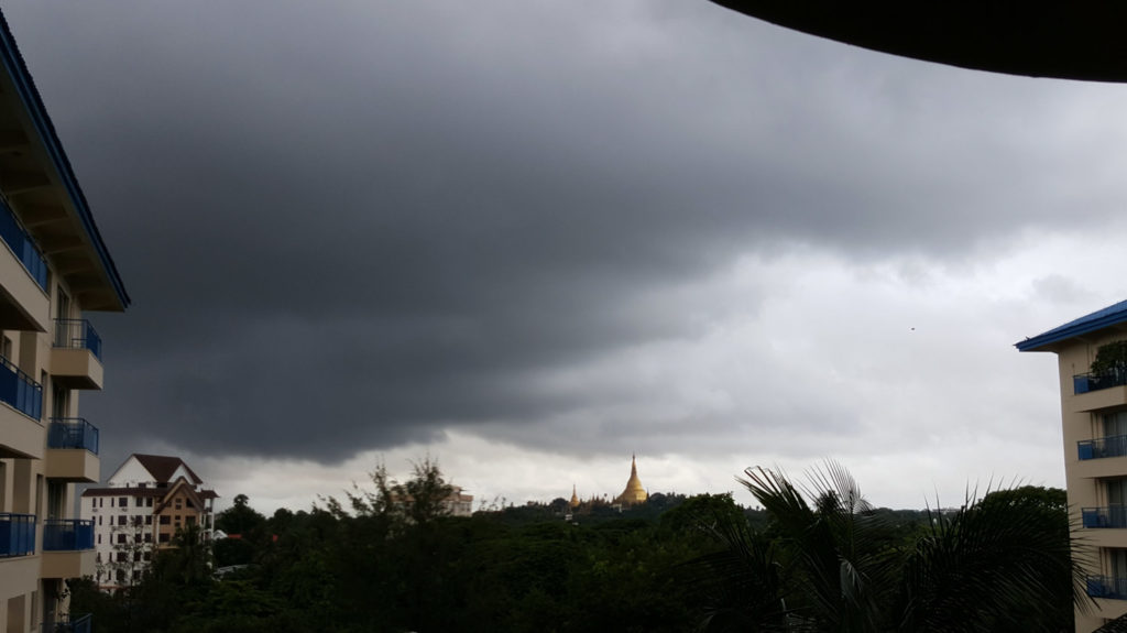 Even Shwedagon gets clouds.